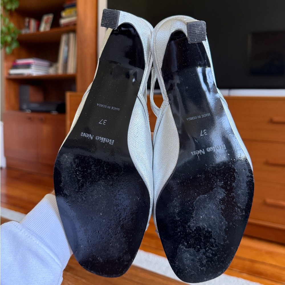 Reike Nen Nabi Slingback Kitten Heels in Silver - Picture 3 of 7